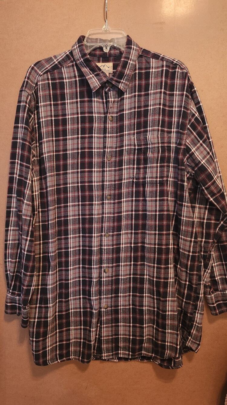 Blue Mountain Plaid Flannel Button-Down Shirt Mens Big & Tall LT #528